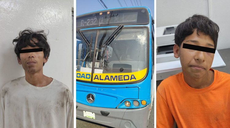 Detienen a menores por vandalismo a camión urbano en Escobedo