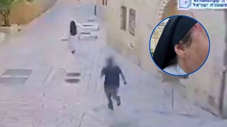 Video: Hombre derriba de un golpe a una monja en Jerusalén