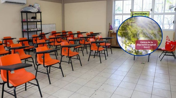 Suspenden clases y cierran puertos por Depresión Dos-E