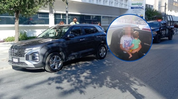 Rescatan a bebé encerrado en una camioneta en Monterrey