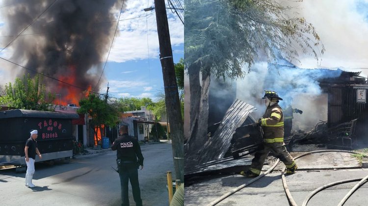Sofocan incendio en casa de Monterrey; brindan auxilio a hombre