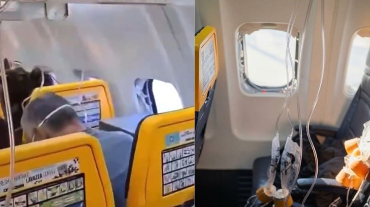 Ventana se rompe en pleno vuelo y succiona a un pasajero
