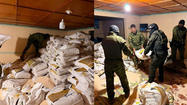 Incautan 147 bultos de nitrato de amonio en Ecuador