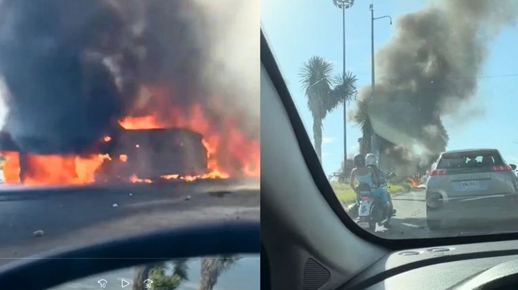 Revolvedora choca contra autos en García; hay un muerto