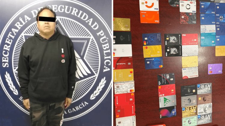 Detienen en San Pedro a hombre con más de 50 tarjetas bancarias