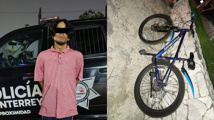 Hombre roba bicicleta en la colonia La Escondida en Monterrey