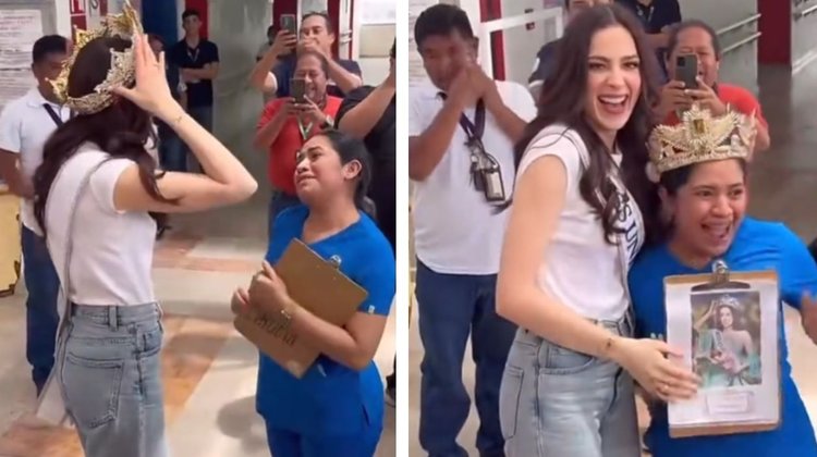 Fátima Bosch corona a una enfermera y le celebra su cumpleaños