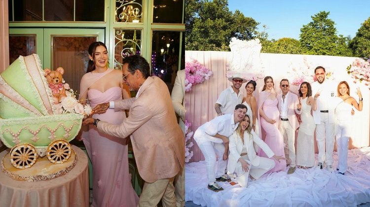 Nadia Ferreira y Marc Anthony celebran lujoso baby shower