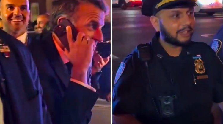 Policía de NY impide el paso al presidente Manuel Macron