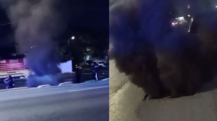 Se incendia basura en drenaje pluvial de Escobedo