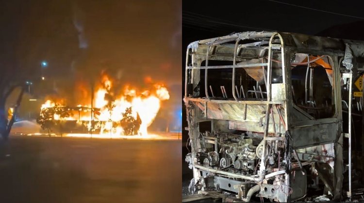 Se incendia camión urbano y distracción causa choque en Escobedo