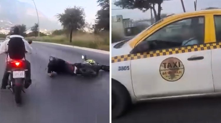 Taxista choca a motociclista y se fuga en Santa Catarina