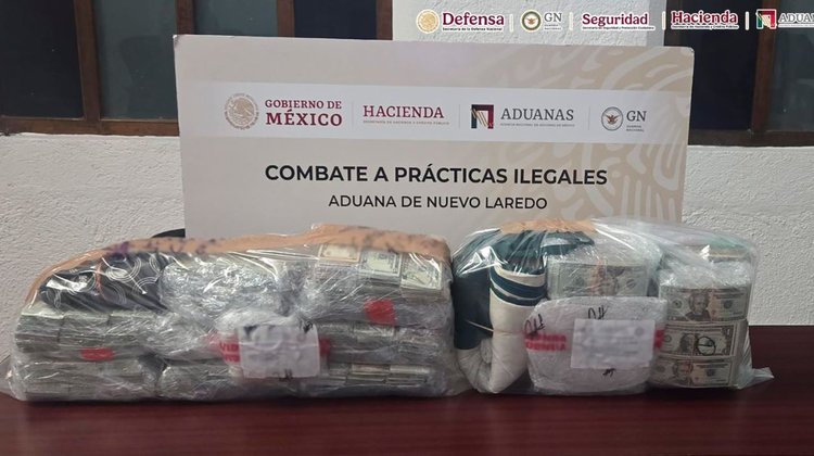 Decomisan más de 700 mil dólares en Aduana de Nuevo Laredo