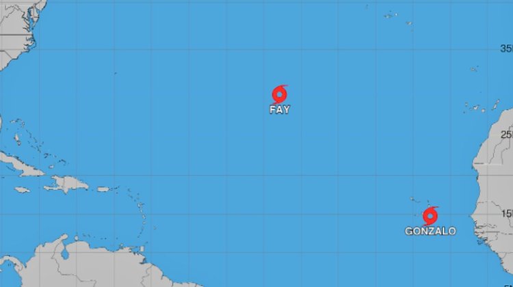 Surge Tormenta Gonzalo en el Atlántico mientras Fay se fortalece