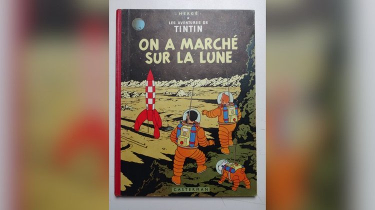 Subastan cómic de Tintin firmado por astronautas de 'Apollo'