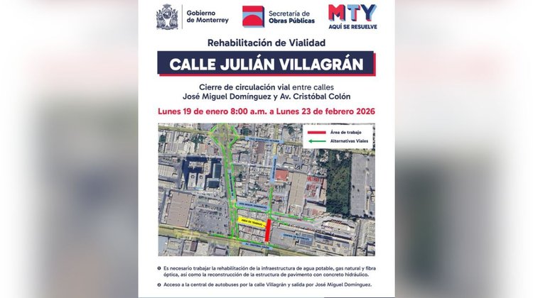 Inician obras viales en Julián Villagrán; habrá cierre parcial