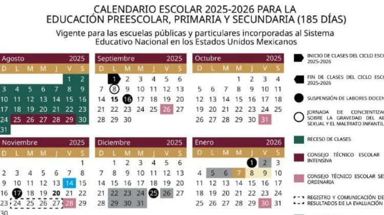 Publica SEP calendario del ciclo escolar 2025-2026