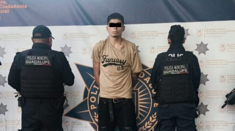 Detienen a miembro de banda que asaltaba comercios en Guadalupe