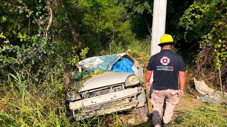Muere tras estrellarse con poste y volcarse en Carretera Nacional
