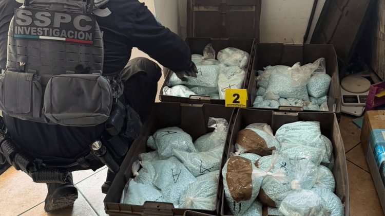 Decomisan 120 kilos en pastillas de fentanilo: Harfuch