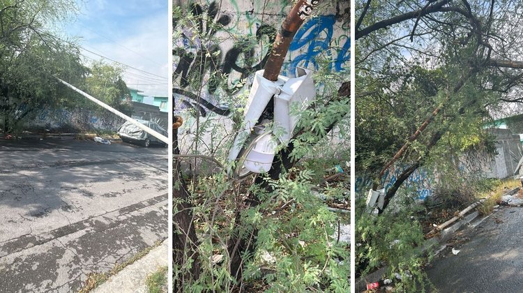 Temen vecinos de la colonia CROC riesgos por luminaria dañado