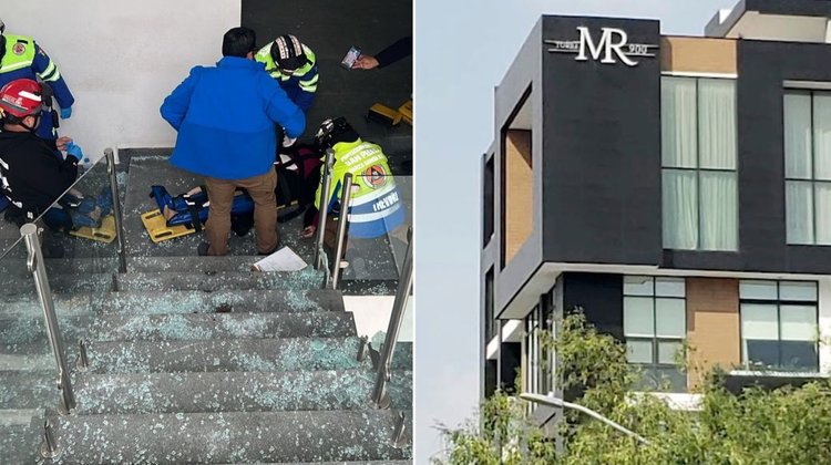 Mujer sufre fracturas al caer en plaza comercial de San Pedro