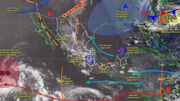 Se prevén estos cinco sistemas meteorológicos para este martes