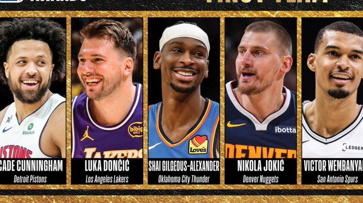 NBA revela quintetos ideales de la temporada 2025