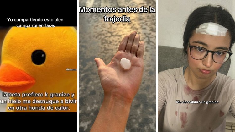 Una joven es descalabrada por un granizo en Nuevo León