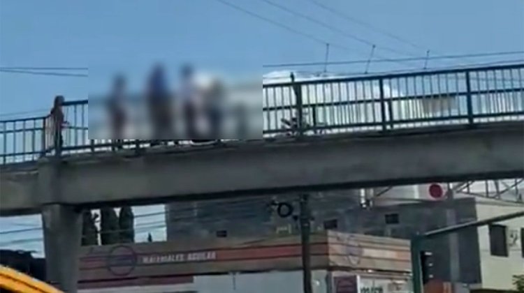 Estudiante intenta lanzarse de puente en Monterrey