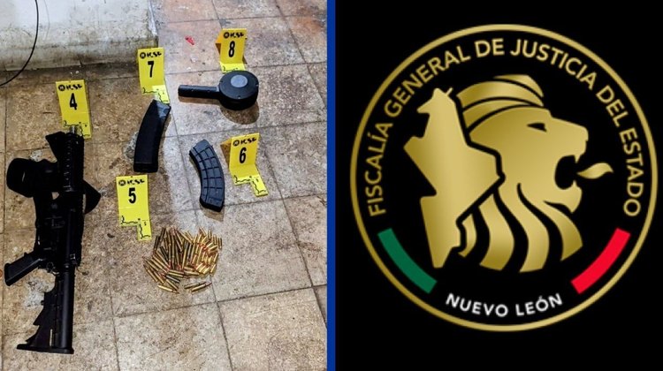 Fiscalía asegura droga y arma tras cateo en Monterrey