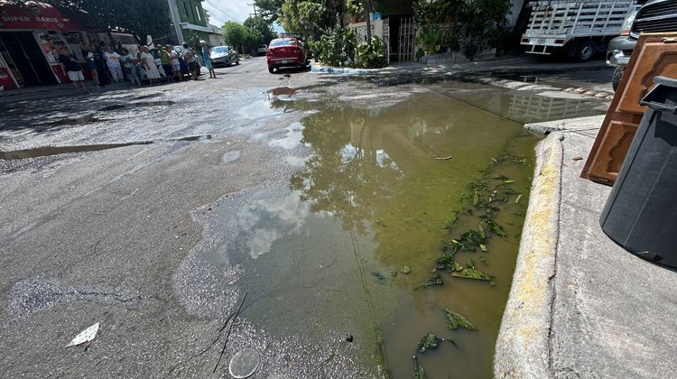Fuga de aguas negras afecta a dos colonias en San Nicolás