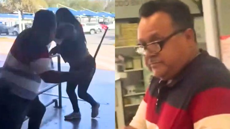 Guardia de seguridad golpea a presunta fardera en Monterrey