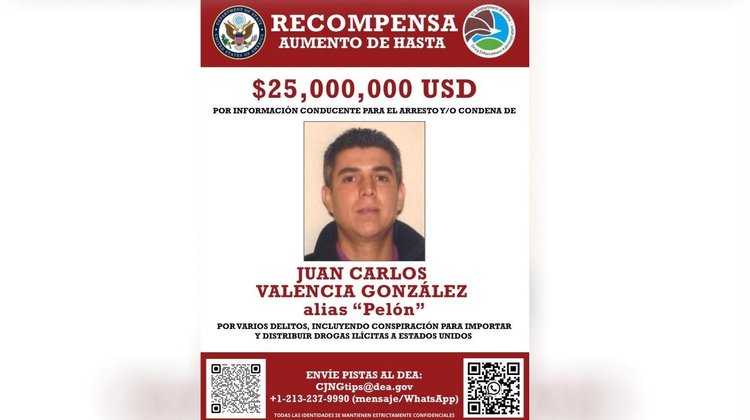 Elevan recompensa a US$25 millones por hijastro de 'El Mencho'