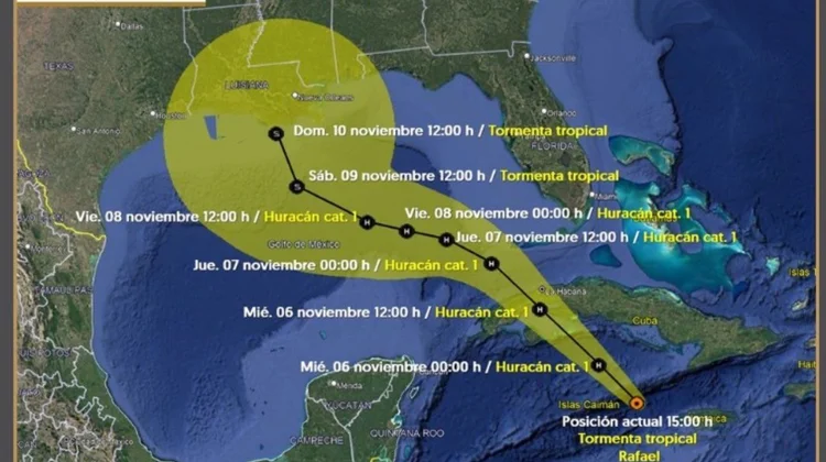 Huracán Rafael se degrada a categoría 2 y afecta al sureste