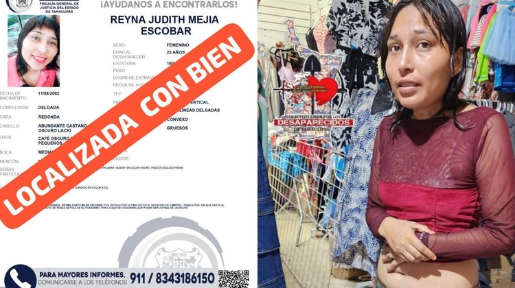 Encuentran con vida a joven desaparecida en Tampico