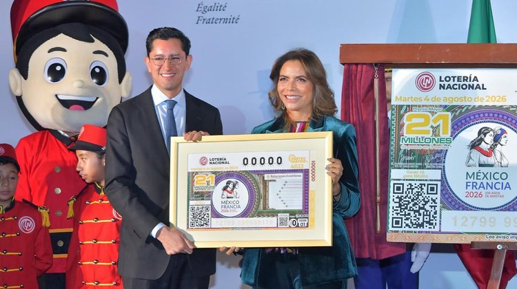 Lotería Nacional celebra 200 años de México y Francia