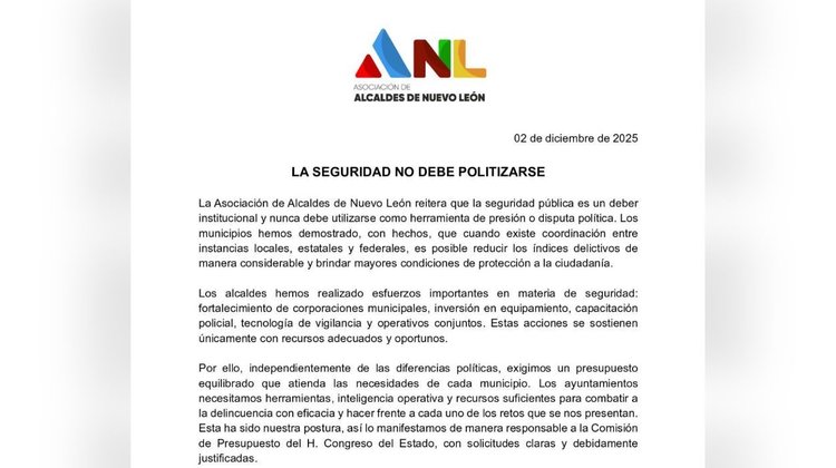 Pide Asociación de Alcaldes no politizar seguridad