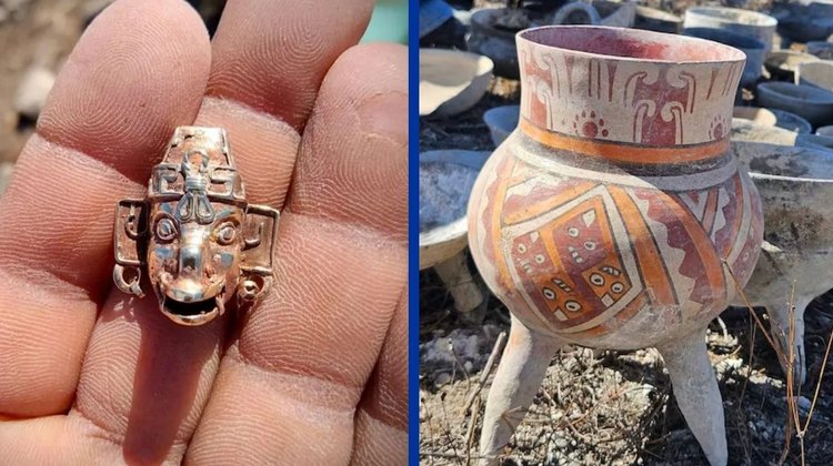 Analizan piezas y posible tumba prehispánica halladas en Oaxaca