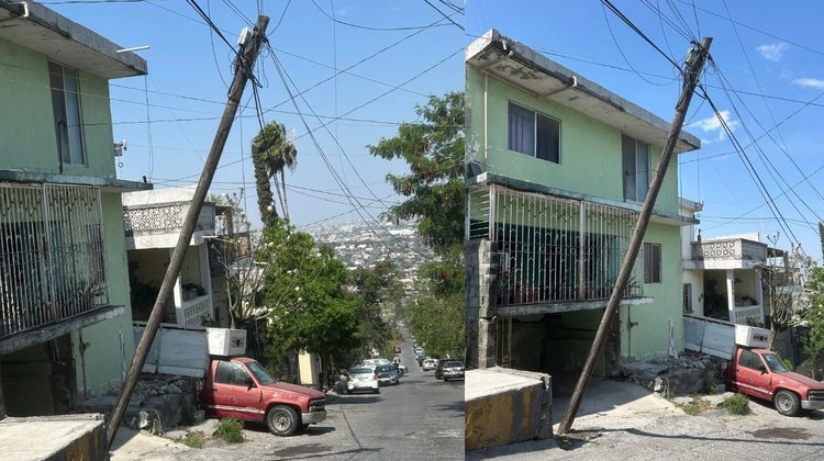 Denuncian poste con riesgo de caída en Guadalupe
