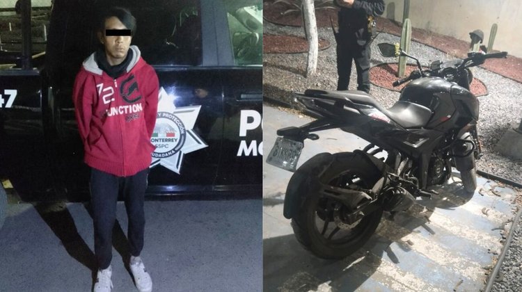 Detectan motocicleta robada y detienen a conductor en Monterrey