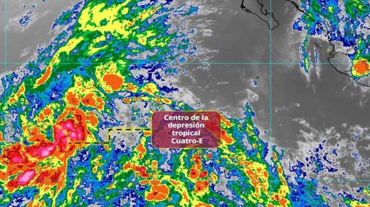 Depresión tropical Cuatro-E se forma en el océano Pacífico