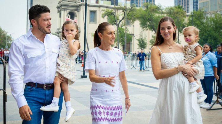 Samuel García recibe a Claudia Sheinbaum por Segundo Informe