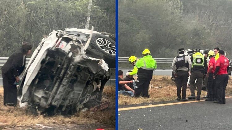 Volcadura en Montemorelos deja dos personas lesionadas