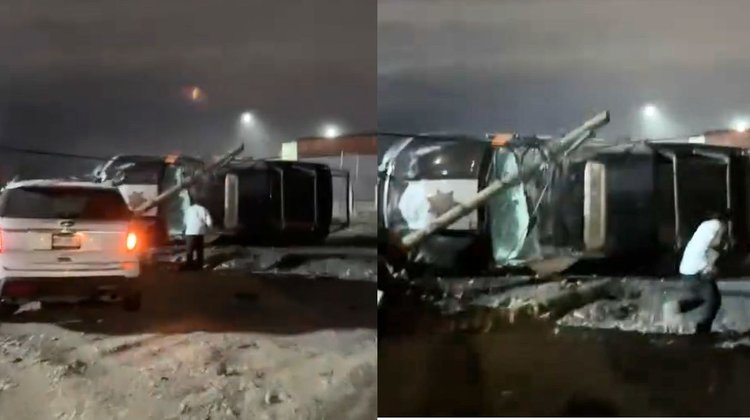 Vuelca patrulla municipal tras accidente en Guadalupe