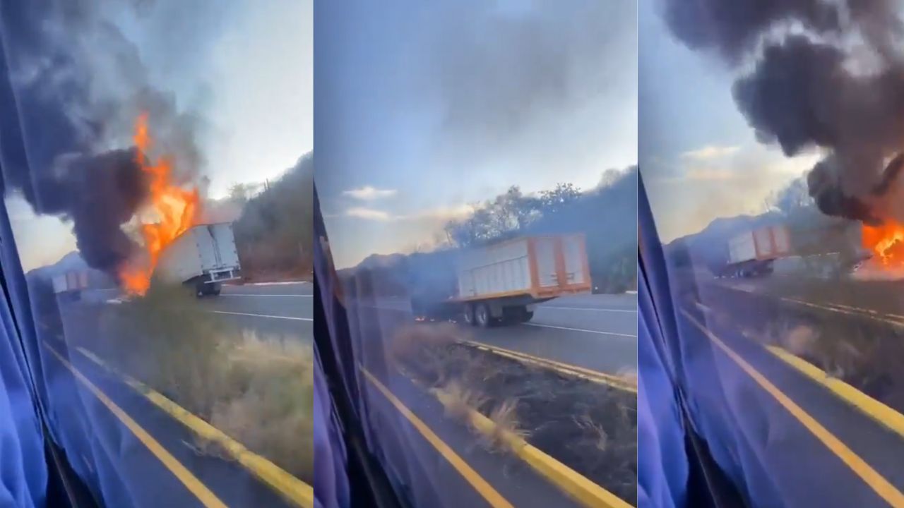 Reportan dos tráileres incendiados en carretera de Sinaloa