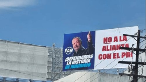 Aparecen espectaculares contra posible alianza PRI-PAN en NL
