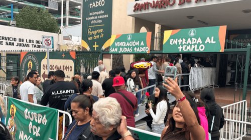 Devotos abarrotan santuario de San Judas Tadeo en Monterrey