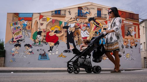Homenajean a Francisco Ibáñez con mural de Mortadelo y Filemón