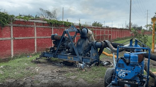Refuerzan bombeo en Hipódromo ante lluvias en Ciudad Madero